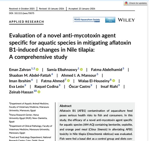 Evaluation of a novel anti-mycotoxin agent specific for aquatic species in mitigating aflatoxin B1-induced changes in Nile tilapia: A comprehensive study